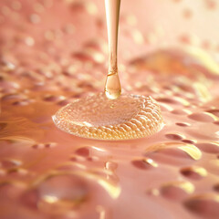 Honey Drop and Spoon with Dripping Liquid