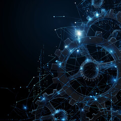 Glittering Network of Digital Energy: A Futuristic Abstract Background Illuminated with Glowing Circles, Representing the Intersection of Technology, Science, and Design