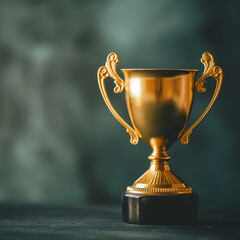 Golden Trophy Cup on White Background