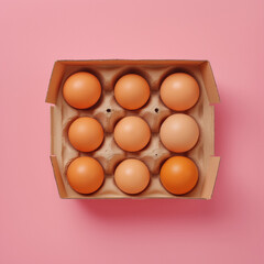 Fresh eggs in box and carton, isolated Brown and white, organic and healthy Farm-fresh breakfast ingredients