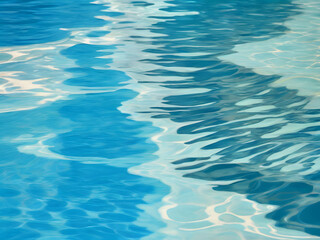 Obraz premium Tropical leaf shadow on the water surface. Shadow of palm leaves on blue water. 