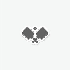 Pickle ball logo sticker isolated on gray background