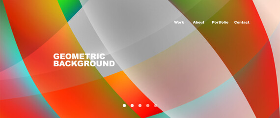 Bright multicolored geometric abstract shapes. Minimal trendy simplicity concept. Modern overlapping forms