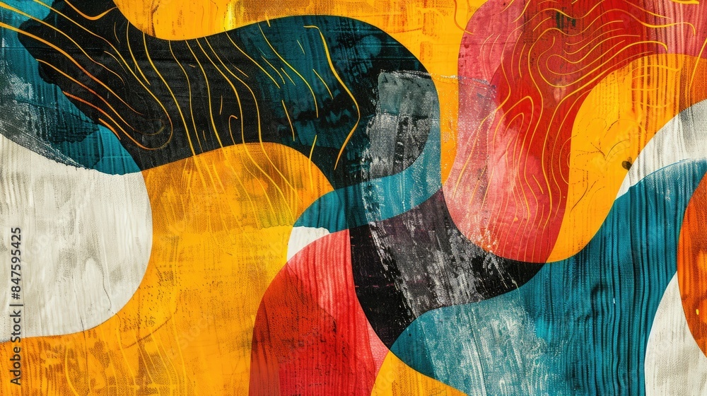 Poster The abstract patterned backdrop with indistinct markings