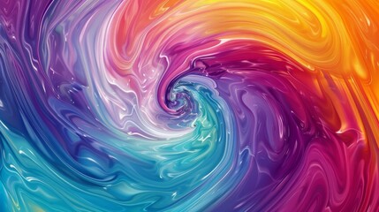 Fototapeta premium Vibrant liquid colors hypnotic psychedelic vortices abstract background