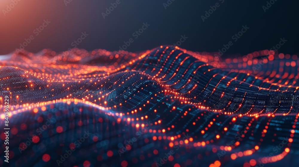 Poster a single digital line expanding into a vast network of connections, illustrating the exponential gro