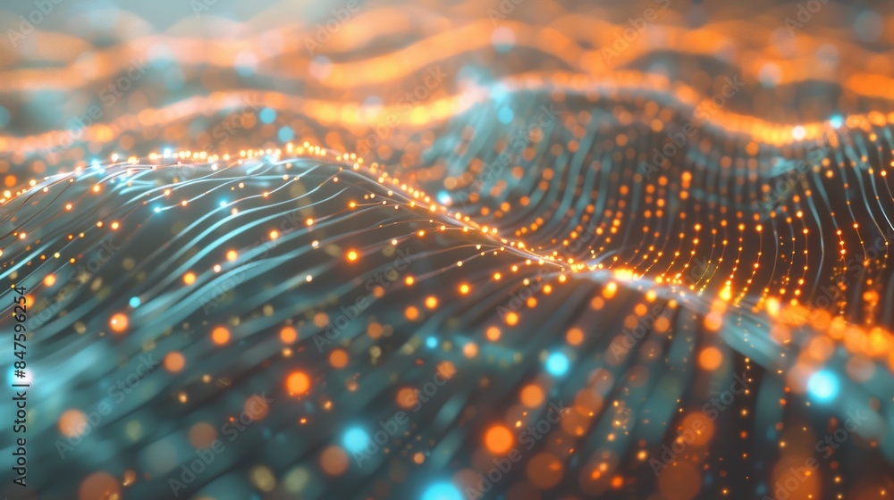 Poster a single digital line expanding into a vast network of connections, illustrating the exponential gro