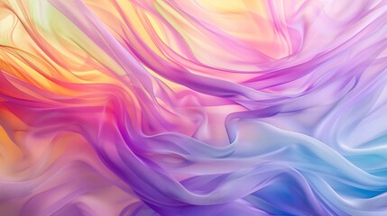 Obraz premium Colorful wave of fabric with a rainbow of colors. The image is vibrant and full of energy, evoking a sense of movement and fluidity