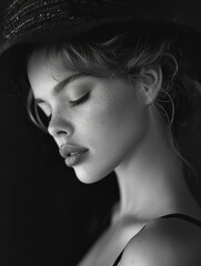 Close-Up, Neutral Expression, Studio Setting with Minimalist Background.