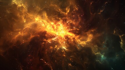 Naklejka premium A stunningly realistic photo of a vibrant nebula in 4K resolution, showcasing its intricate details and mesmerizing colors