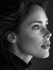 Close-Up, Neutral Expression, Studio Setting with Minimalist Background.