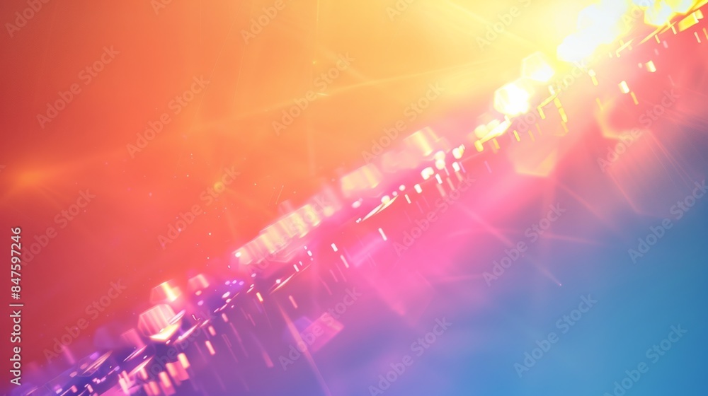 Aufkleber A surreal gradient background with a distorted lens flare overlay, creating a dreamlike and otherworldly atmosphere