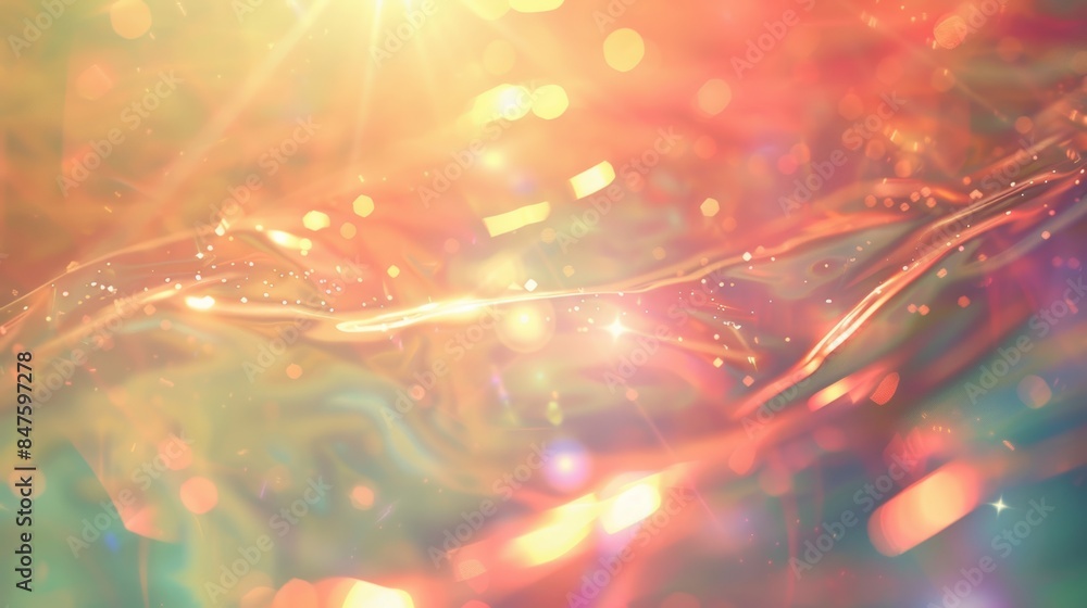 Aufkleber A surreal gradient background with a distorted lens flare overlay, creating a dreamlike and otherworldly atmosphere