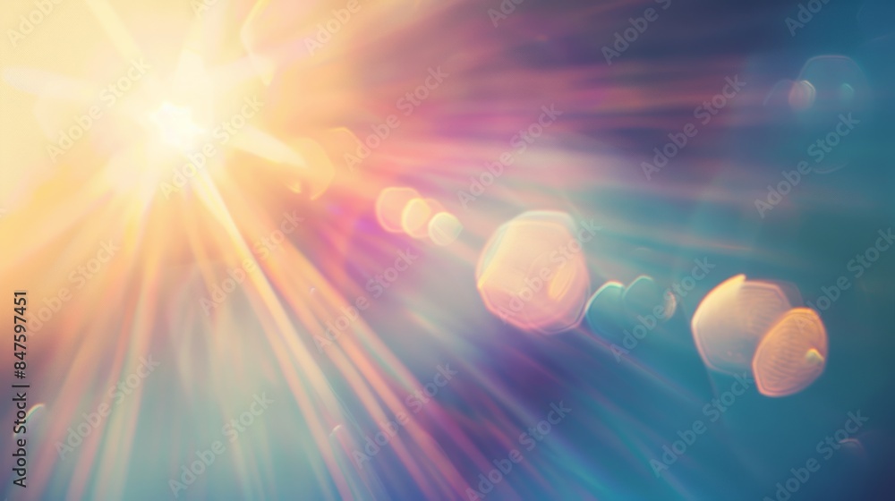 Aufkleber a surreal gradient background with a distorted lens flare overlay, creating a dreamlike and otherwor