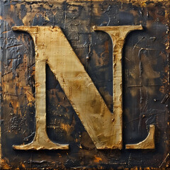 Modern logo with purple and gold colors and the letter N
