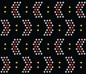 Japanese Cross Arrow Motif Vector Seamless Pattern