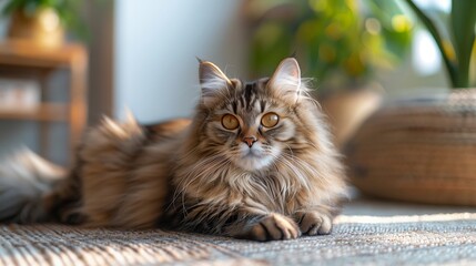 A fluffy Himalayan cat