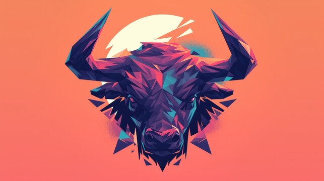 Revamp your brand with a vibrant logo featuring a bold and iconic bull s head design