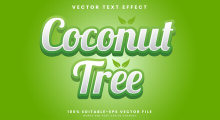 Coconut Tree editable text effect template suitable for fresh fruit drinks