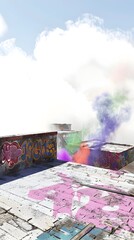 Graffiti Take to Rooftops with Colored Smoke to Create Larger-than-Life Visible Letters
