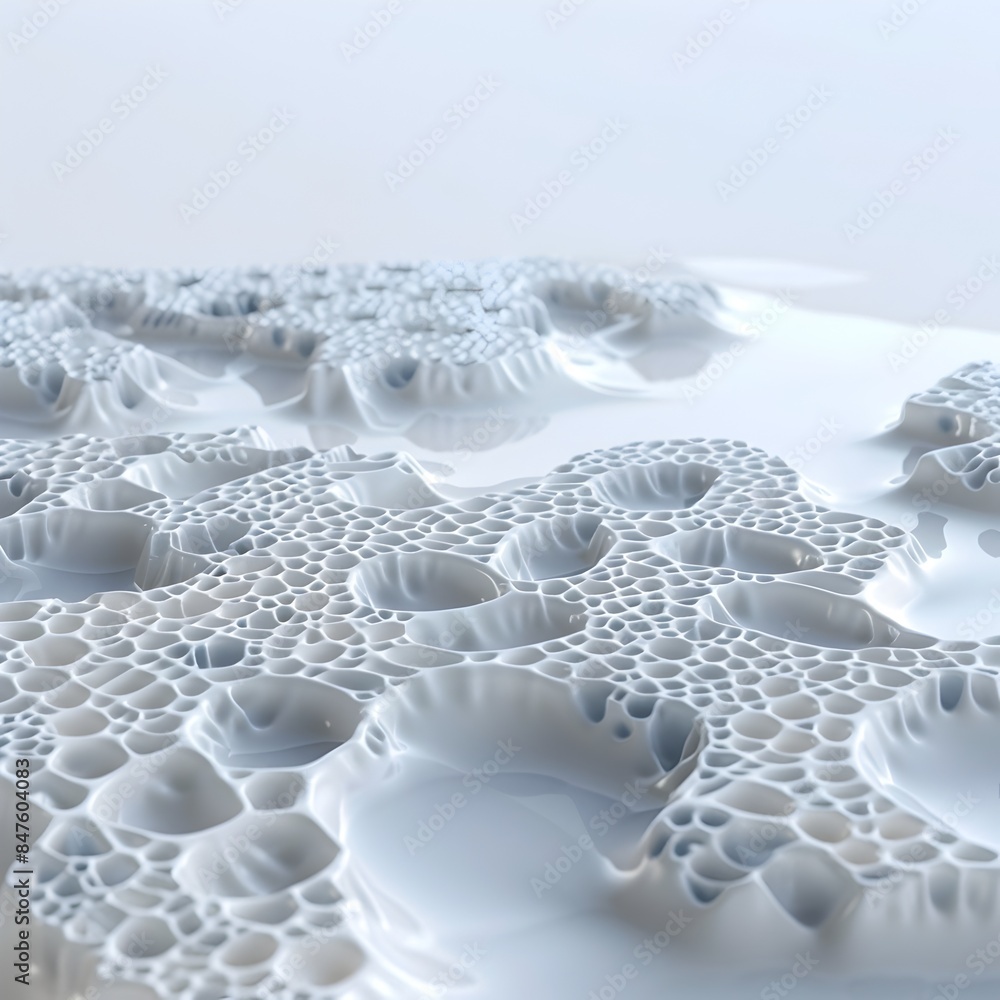 Aufkleber intricate foam patterns forming fluid textures on pond surface
