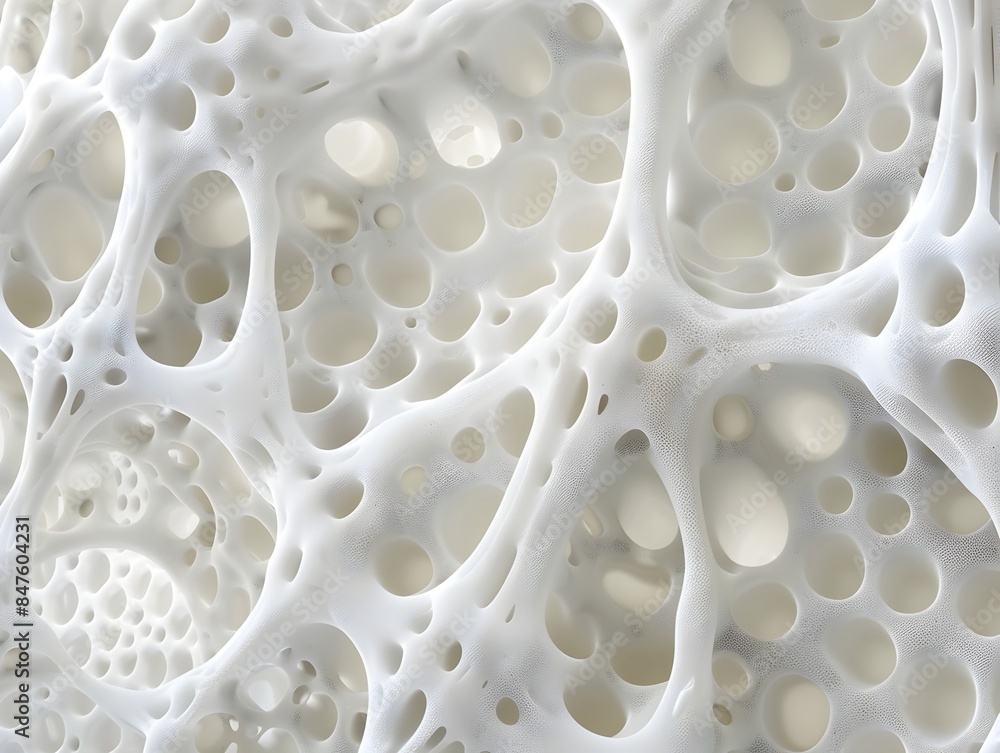 Poster intricate foam patterns resembling a spider's web on a white background