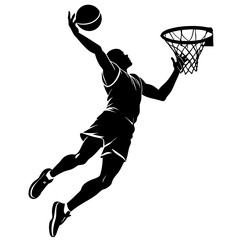 basketball player silhouette vector illustration