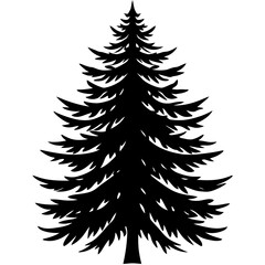 fir tree icon silhouette vector illustration