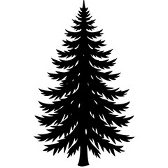 Obraz premium fir tree icon silhouette vector illustration