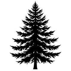 Obraz premium fir tree icon silhouette vector illustration