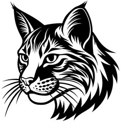 bobcat face logo silhouette vector illustration