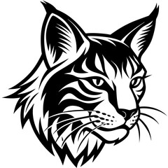 bobcat face logo silhouette vector illustration