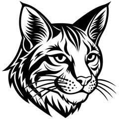 bobcat face logo silhouette vector illustration