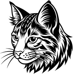 bobcat face logo silhouette vector illustration