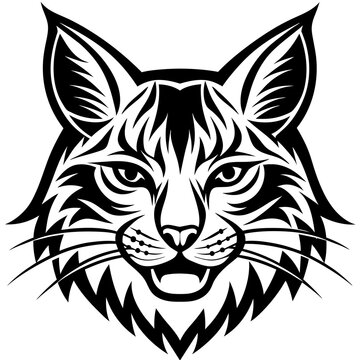 recommend clip art: bobcat face logo silhouette vector illustration