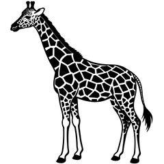 Naklejka premium giraffe icon vector silhouette illustration