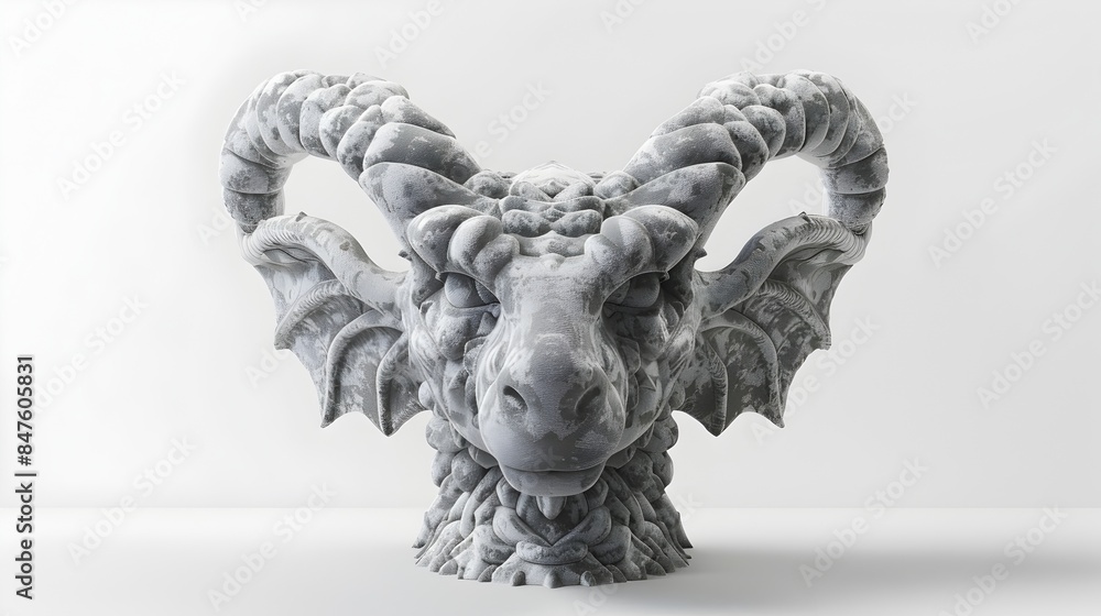Poster mythical foam creature 3d render on white background