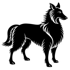 Obraz premium Lassie dog silhouette vector illustration