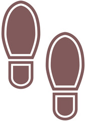 Footprint shoes symbol in trendy style isolated on white background.