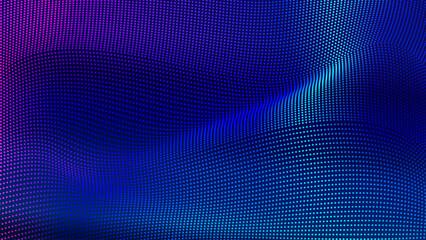 Flowing shiny color dots particle, digital tech abstract background