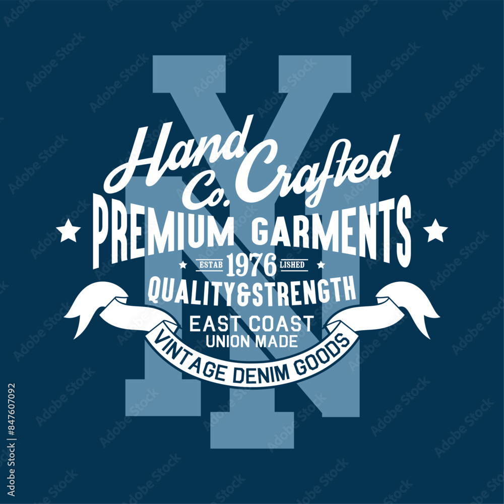 Poster textile print design as vector with varsity concept