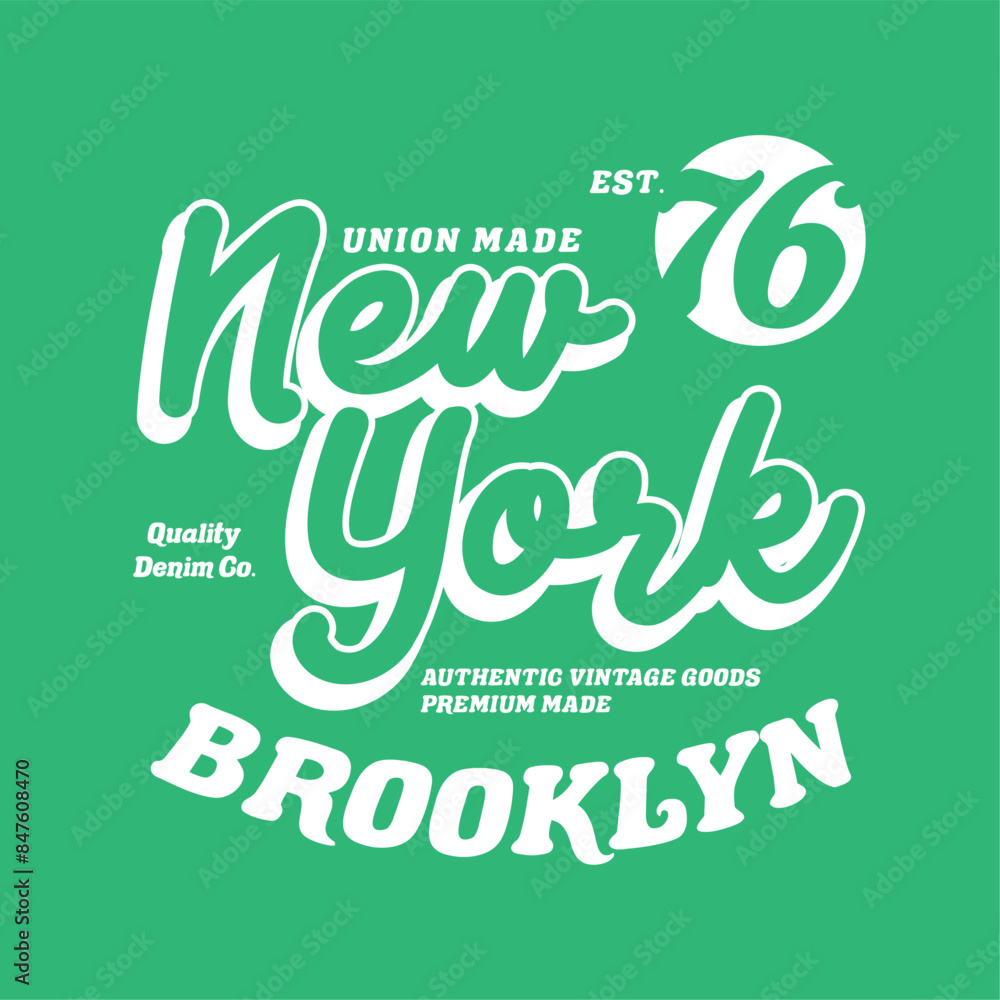 Poster varsity concept print design for textile as vector with typo