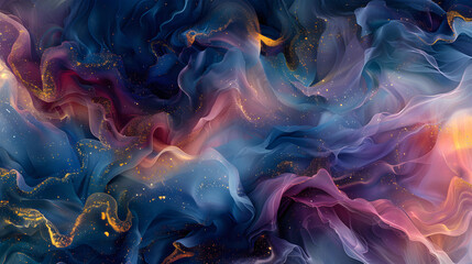 A mesmerizing abstract pattern of swirling watercolor shapes in vibrant.