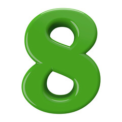 Green 3D Number 8