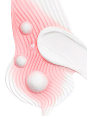 cosmetic smears cream texture on a white background