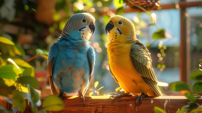 A pair of parakeets