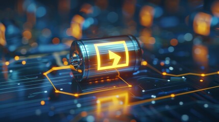 Energy storage battery poster featuring abundant space for strategic text placement