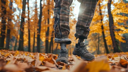 Fictional character with prosthetic leg running beside empty poster for customizable text space