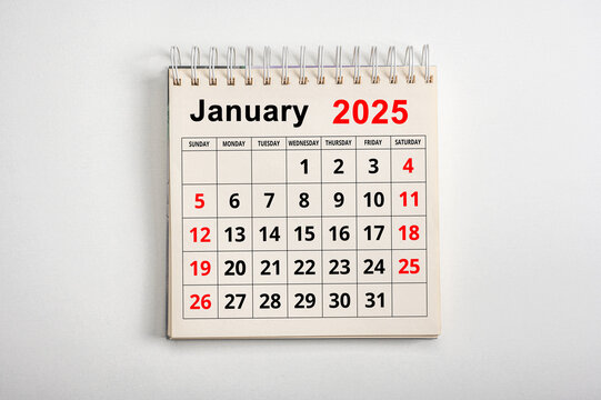 January 2025. Resolution, strategy, solution, goal, business and holidays. Date - month January 2025. Page of annual monthly calendar January 2025