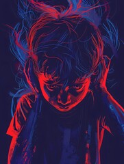 A youth struggling with psychological distress and cognitive disruptions caused by a traumatic incident.